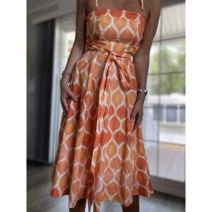 ANTHROPOLOGIE MAEVE Cotton Orange midi dress US 2 (S/XS)